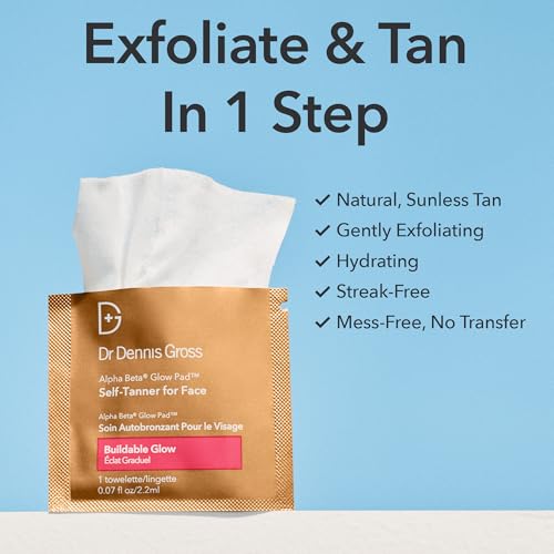 Dr. Dennis Gross Glow Pad Self-Tanner Towelettes, 20 Pack