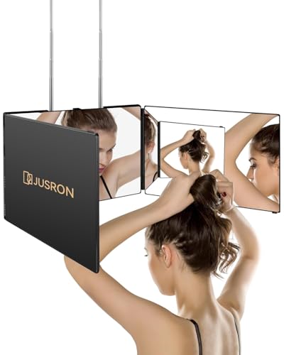 JUSRON 360° Self Hair Cutting Mirror - HD Anti-Fog Glass