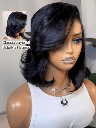 UNICE 12" Short Bob Wig Human Hair 7x5 Lace Front Glueless