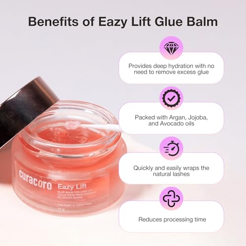 Curacoro Rose Lash Lift Glue Balm 15g Nourishing Lash Adhesive & Lift Balm