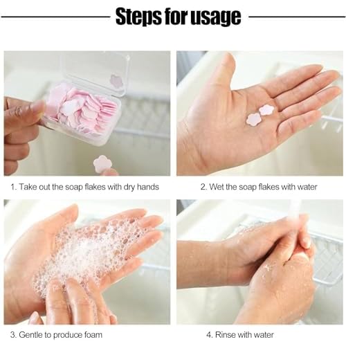 1000 Sheets Pink Portable Hand Soap Disposable Paper Soap, Travel Hiking Washing Hand Bath Toiletry Paper Soap for Kids, Women