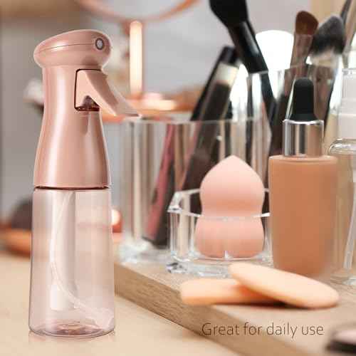 airbee Spray Bottle For Hair, Continuous Mister Sprayer, Ultra Fine Mist Empty Spraying Water Bottles for Hairstyling, Barbers, Salons, Essential Oil Scents, Cleaning, Plants (2 Pack, 6.8 OZ)