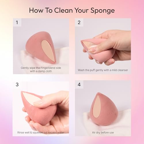 Kiss New York 6 Pcs Makeup Sponge Set with 2 Vented Storage Cases + 2 Fingerblend Sponges + 4 Velvet Cloud Puffs, Latex-Free Blender Sponge for Liquid, Cream & Powder Foundation, Soft & Lightweight