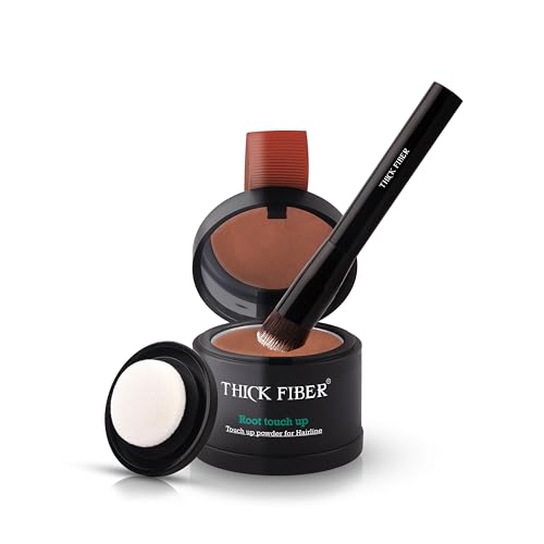 Thick Fiber Root Touch Up Set - Auburn Hair Concealer Powder & Brush