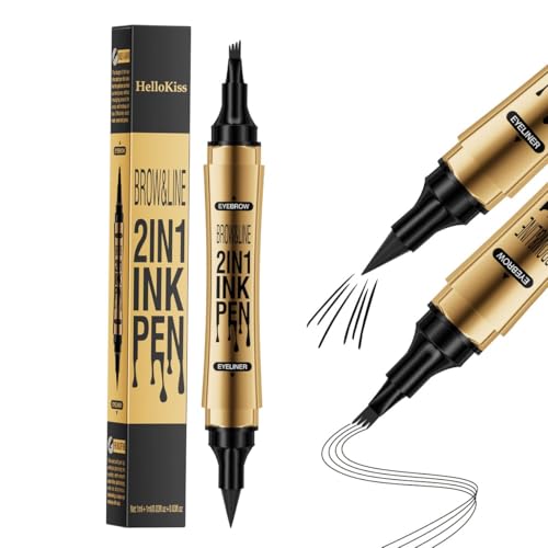 Dual-Ended Eyebrow Pen & Eyeliner - Microblading Brow Pencil Waterproof