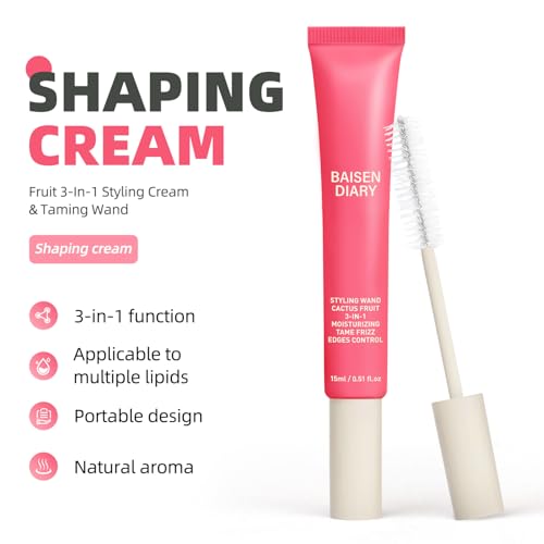 Hair Styling Cream Stick with Brush - Frizz Control & Edge Taming