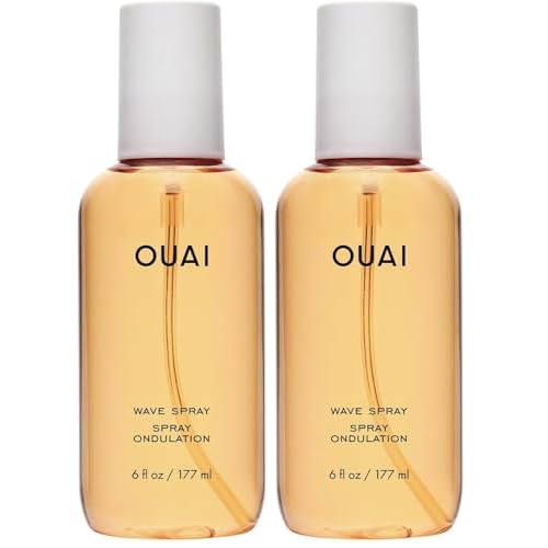 OUAI Wave Spray - Texture Spray for Hair with Coconut Oil & Rice Protein - Adds Texture, Volume & Shine for Beach Waves - Paraben Free, Safe for Color & Keratin-Treated Hair (6 fl oz) (Pack of 2)
