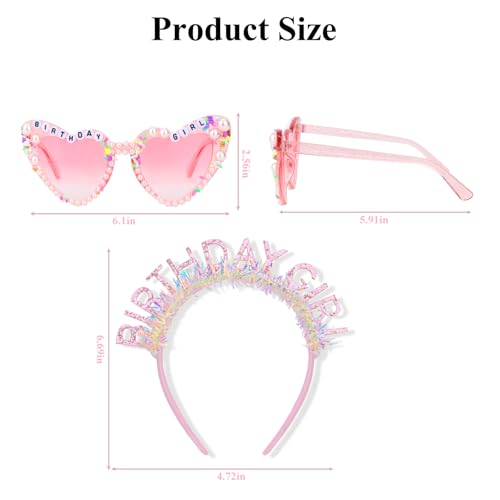 Pink Birthday Girl Headband & Sunglasses Party Kit - Jaciya Celebration Accessories