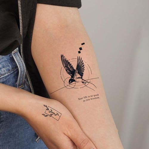 Semi-Permanent Tattoos for Men, 2 Sheets Large Realistic Designs