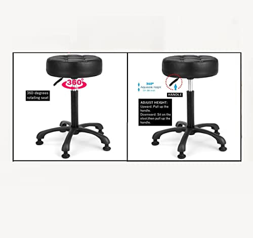 Heavy Duty Adjustable Salon Stool Chair with Bell Glides, 22-30 in