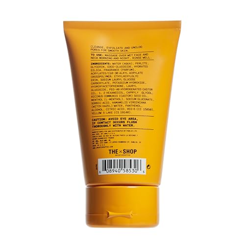 The Shop by LeBron James Men's Daily Exfoliating Face Wash, Gentle Cleanser for All Skin Types, Unclogs Pores, Removes Dirt & Oil, Smoothes Rough & Uneven Texture, Eucalyptus Scent, 4 Fl Oz