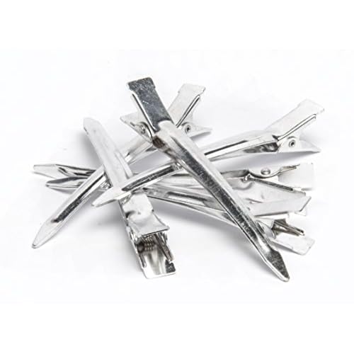 Diane Duck Bill Hair Clips, Silver, 24-pack