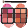 LSxia 12-Color Cream Blush Palette Kit with Brush