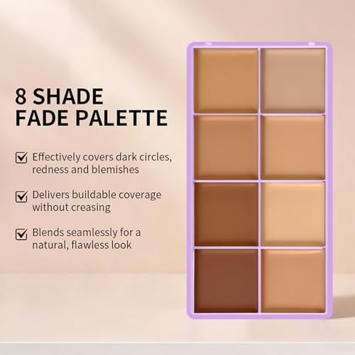 Dulele 8-Color Cream Concealer Palette - Full Coverage