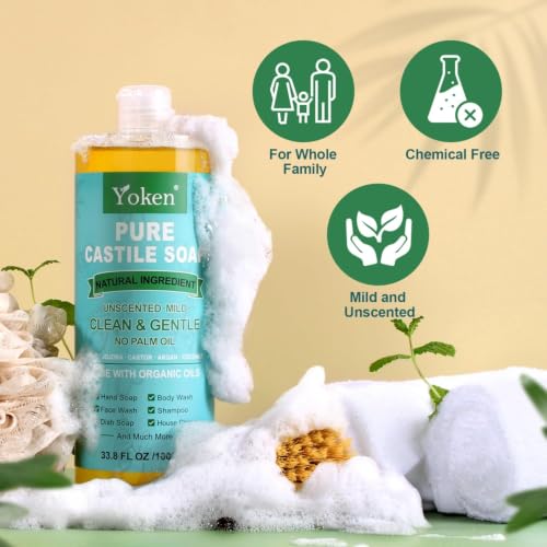 Yoken Pure Castile Liquid Soap 33.8 oz Unscented Organic