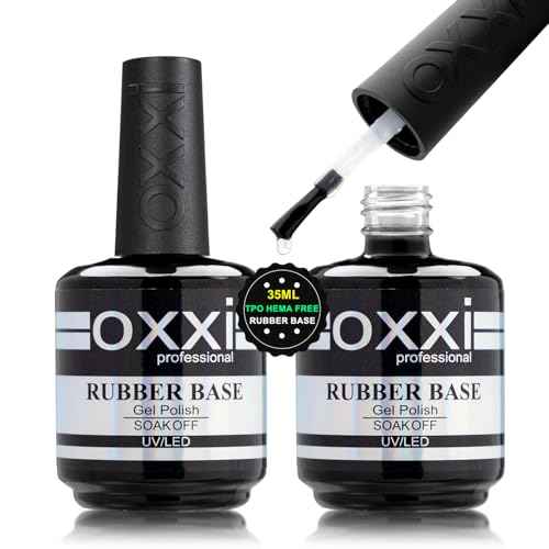 OXXI Professional 35ML Professional Rubber Base Gel Tpo Hema Free,Extra Thick Long-Lasting Nail Extension Builder Gel for Manicure,3X Volume Salon-Grade Chip Resistant Base Coat Gel Polish