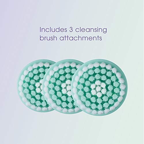 Conair True Glow Facial Cleansing Brush, 2-Speed Sonic Scrubber with 3 Heads