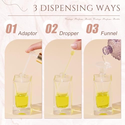 Teenyyou 6 Pack 50ml Empty Refillable Perfume Bottles with Gold Lid