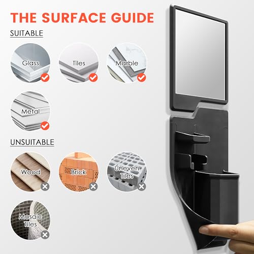 Kottova Shower Mirror & Organizer Set - Shatterproof Acrylic