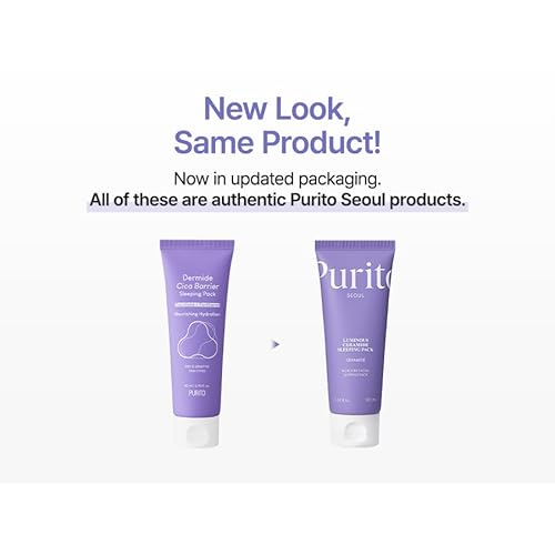 PURITO Luminous Ceramide Sleeping Pack | Overnight Recovery Cream with Five Ceramides for Dry & Sensitive Skin | Ceramide, Hydration Lock | Vegan & Cruelty-Free, Korean Skincare, 100mL / 3.38 fl.oz