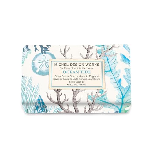 Michel Design Works Soap Bar, Ocean Tide Medium, Beautiful Design, Triple-milled