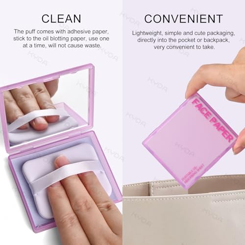 KYDA Oil Blotting Paper 200 Sheets with Mirror & Puff