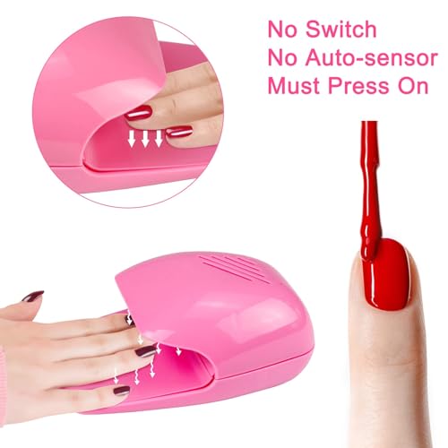 Pink Nail Polish Dryer - Portable Battery Operated Air Fan