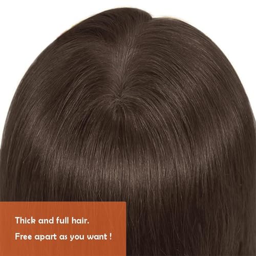 FABA Mannequin Head with Hair for Hair Styling Practice, 26-28 Inch Brown Doll Head