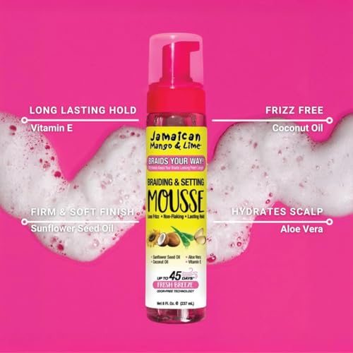 Jamaican Mango & Lime Braid Setting Mousse – Hold & Frizz Control