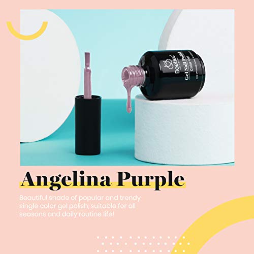 Beetles Gel Nail Polish, 1Pcs 15ml Angelina Purple Gel Polish Soak Off Nail Art Polish UV LED Nail Lamp Manicure Salon DIY Nail Design at Home