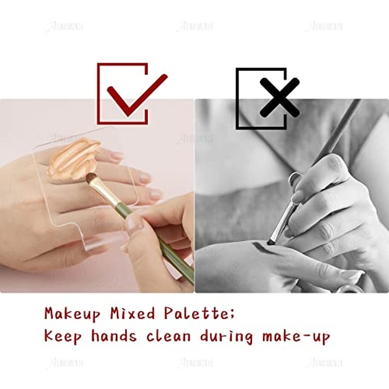 AUEAR 3 Pack Acrylic Makeup Mixing Trays for Nail Art & Foundation
