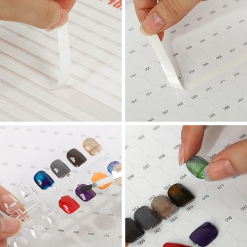 480 Nail Colors Book,Professional Nail Polish Chart Book with 600 Practice Tips & 1-500 Number Labels, Pre-Numbered Slots,Perfect for Salons and Home Use(Starry Sky)