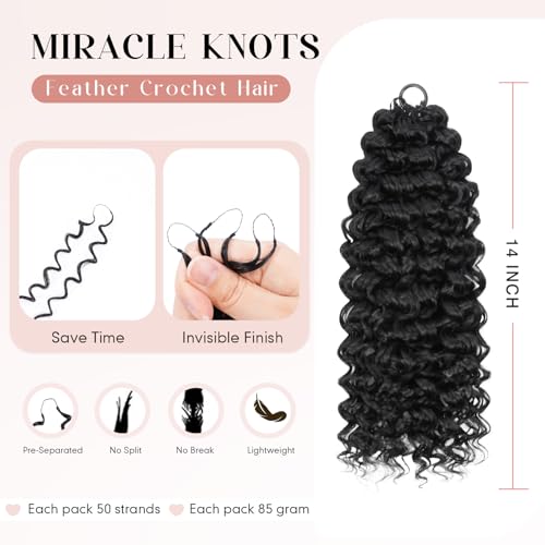 Miracle Knots Gogo Curl Crochet Hair 14 Inch 50 Strands 1B