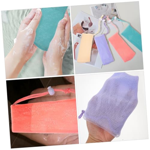 4-Piece Soap Bar Shower Mesh Bags with Lanyard