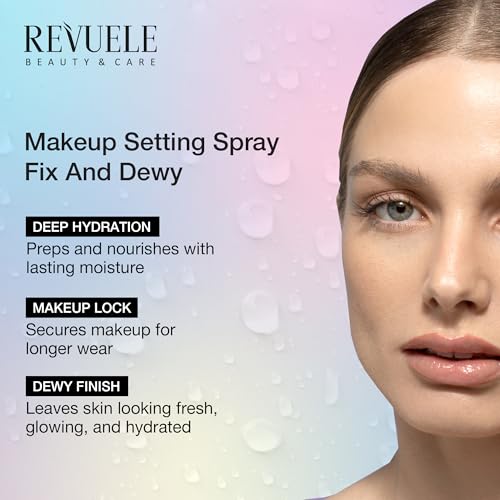 Revuele Fix & Dewy Makeup Setting Spray 4oz – 2-in-1 Primer & Hold