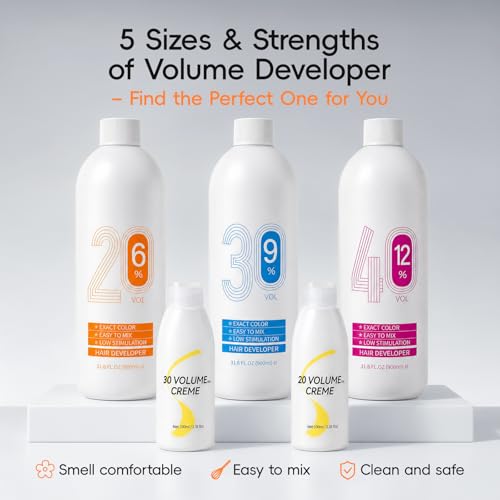 20 Volume Hair Developer Cream, 900ml - Hair Bleach Lightener