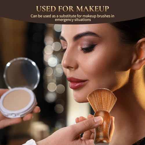 Large Neck Hair Duster Brush, Soft Barber Face Cleaning Hairbrush Nylon Hair Wooden Handle Cutting Kits