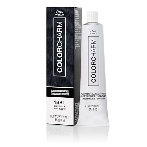 COLORCHARM Blue Black Permanent Cream Hair Dye - 100% Gray Coverage