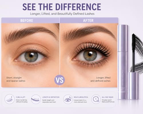 Curl Mascara for Women – Long Lasting Lengthening & Volumizing