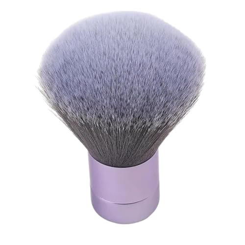 Luxurious and Very Large Soft Fluffy Powder Brush, Spray Tan Finishing Powder Tool, Large Kabuki Brush, Multipurpose Face and Body Barber and Beauty Brush, Large Kabuki Brush by BevyGold (Violet)