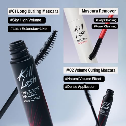 CLIO Kill Lash Superproof Mascara Set - Waterproof Long Curling & Volume Mini