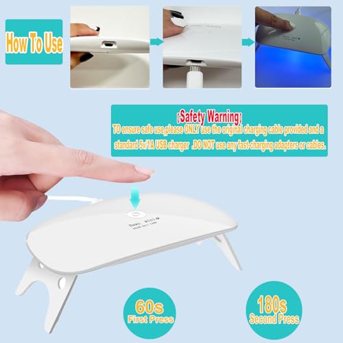 Kepma Mini UV LED Nail Lamp Portable 6W Gel Polish Curing Light