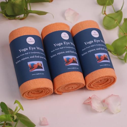 Yoga Eye Pillow Set of 3 - Cotton Eye Wrap for Sleep & Meditation