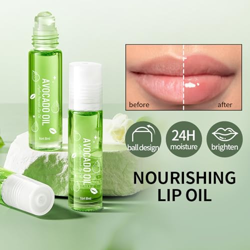 Bekoeen Fruit Flavored Lip Gloss Set - 4 Hydrating Roll On Lip Oils