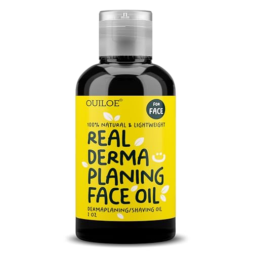 Ouiloe Dermaplaning Oil for Face - 100% Natural & Lightweight Shave Oil for Women, Face Shaving Oil for Women, Use with a Dermaplaning Tool, Razor, Shaver or Microblade for Close Shave 2 oz
