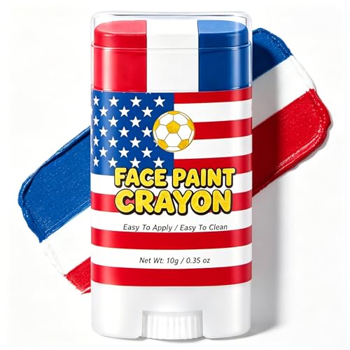 USA World Cup Face Paint Stick – Red White Blue, Easy Twist-Up Body & Cheek Paint
