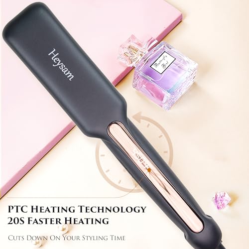 Heysam 1.6" Titanium Ceramic Flat Iron Hair Straightener 2-in-1