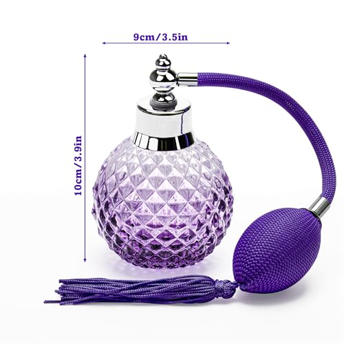Coolrunner 100ml Refillable Vintage Style Crystal Perfume Atomizer - Purple
