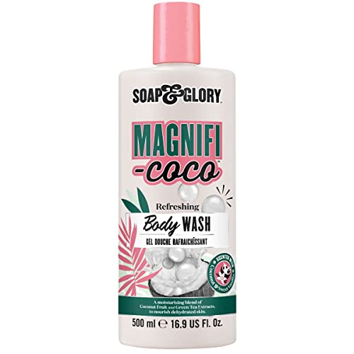 Soap & Glory Magnifi-Coco Clean-A-Colada Coconut Hydrating Shower Gel - Moisturizing Body Wash for Dehydrated Skin - Formulated with Green Tea Extract & Coconut Fruit (500ml)