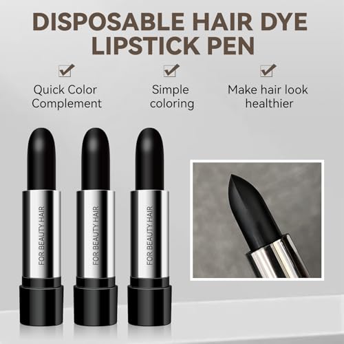 MLSMILE Hair Color Touch-Up Stick - 3PCS Black Instant Gray Coverage